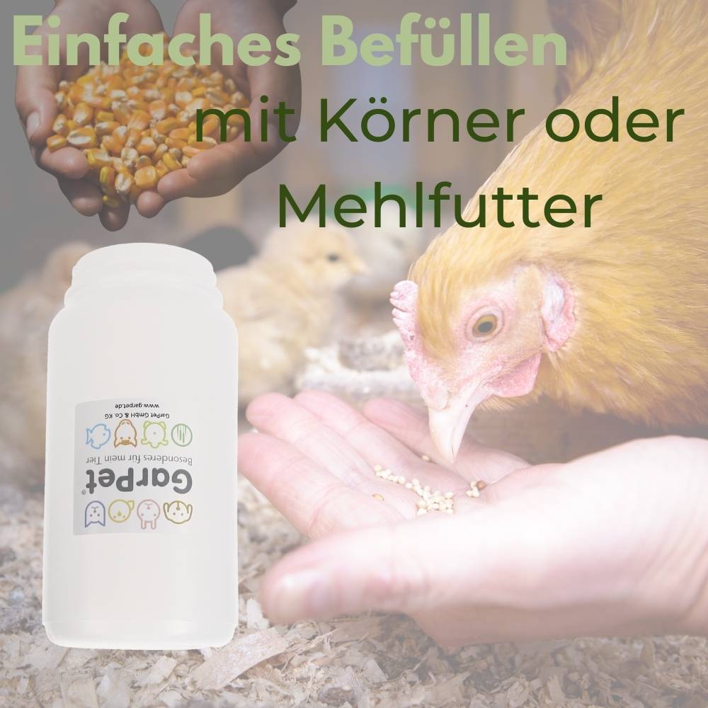 Futterautomat Hühner Küken Tauben Hühnerfutter Automat Futterspender Futtertrog Hühner Futternapf 1 KG