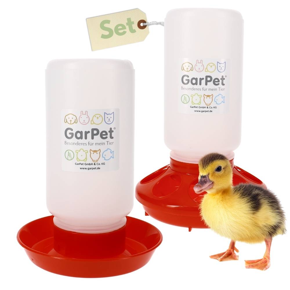 Geflügel Futterautomat und Tränke im Set Futterspender Hühner Küken Gänse Enten