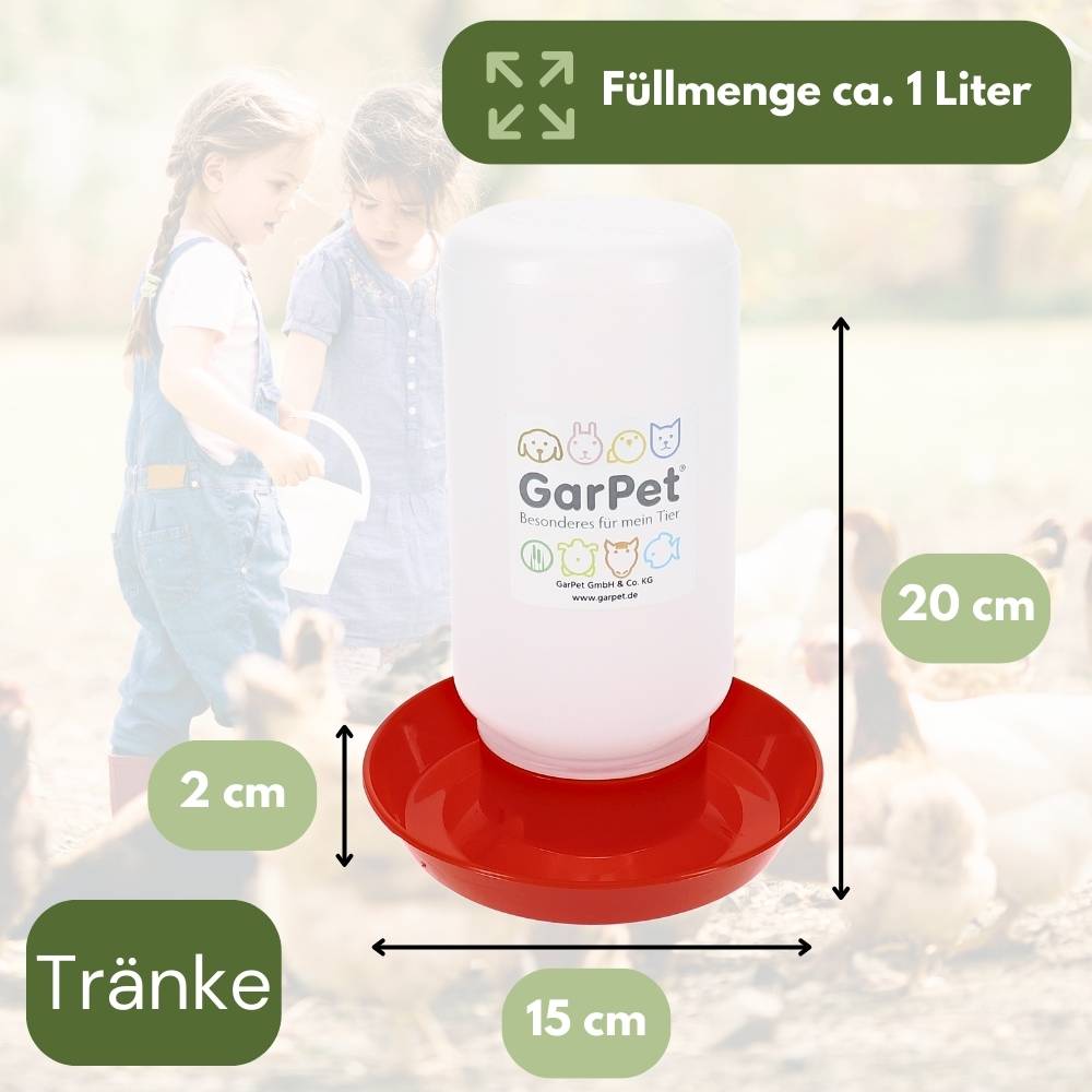 Geflügel Futterautomat und Tränke im Set Futterspender Hühner Küken Gänse Enten