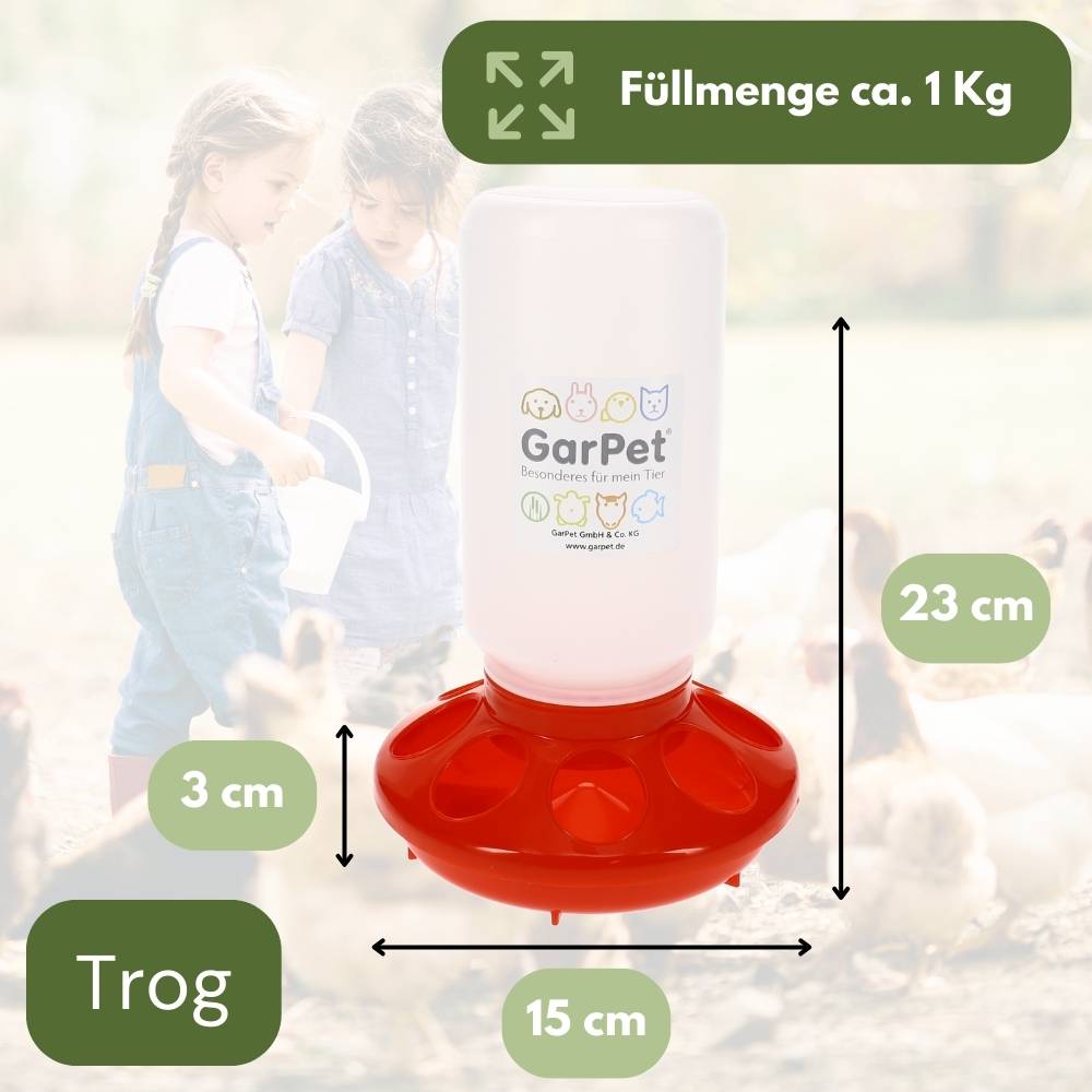 Geflügel Futterautomat und Tränke im Set Futterspender Hühner Küken Gänse Enten