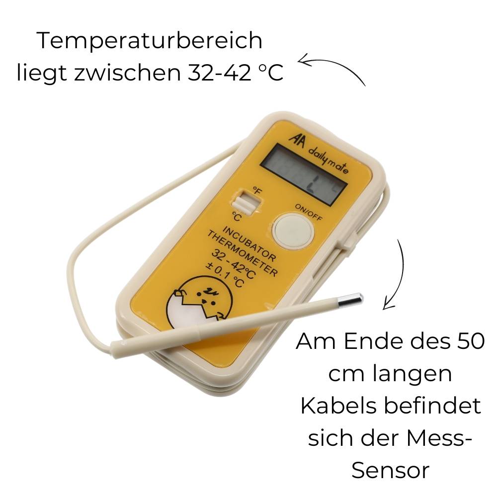 GarPet Digitales Brutthermometer Hühner Geflügel Thermometer für die Brutmaschine Brutautomat Inkubator Brüter