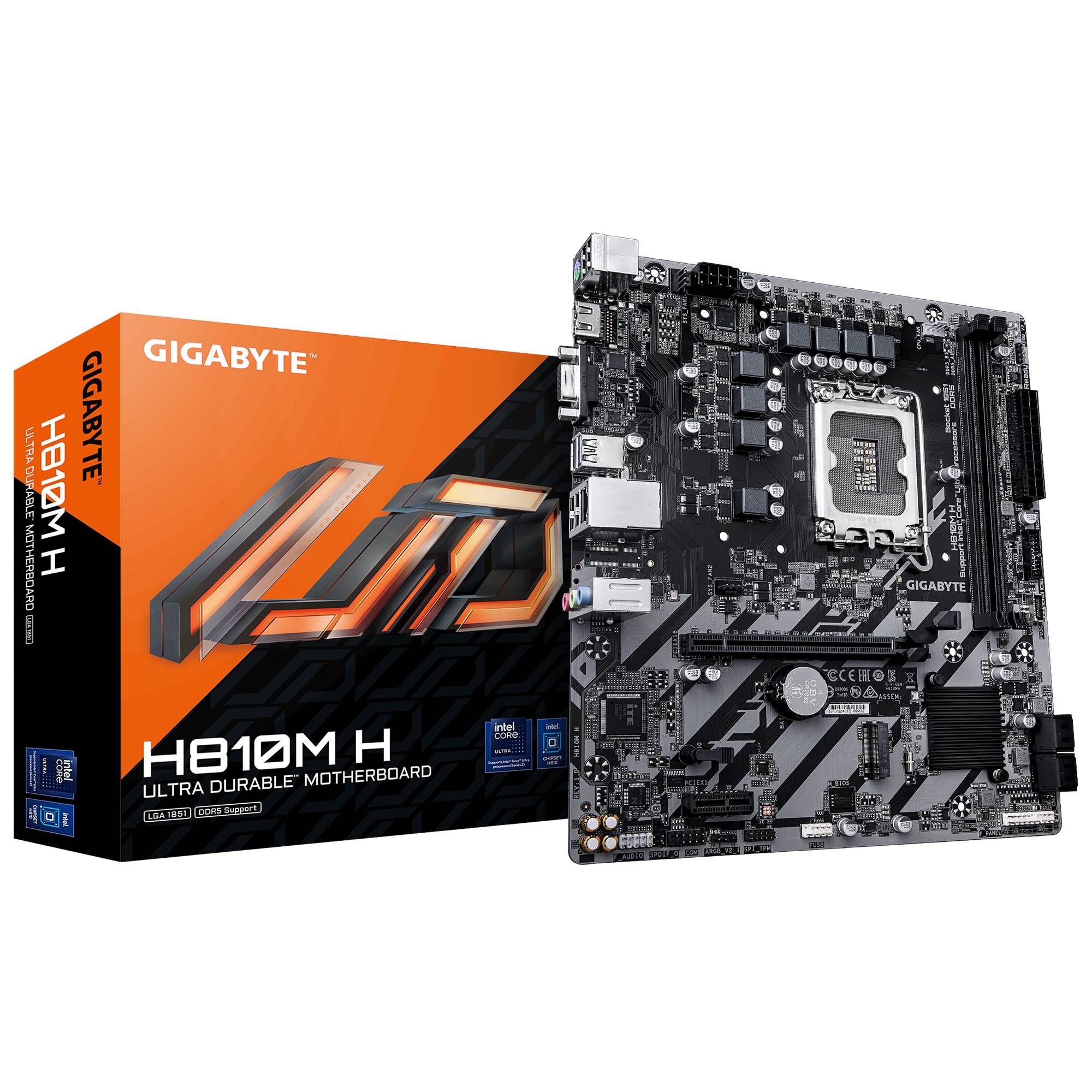 Gigabyte H810M H - Motherboard - micro ATX - LGA1851-Sockel - H810 Chipsatz - USB-C 3.2 Gen 1, USB 3.2 Gen 1 - Gigabit LAN - Onboard-Grafik (CPU