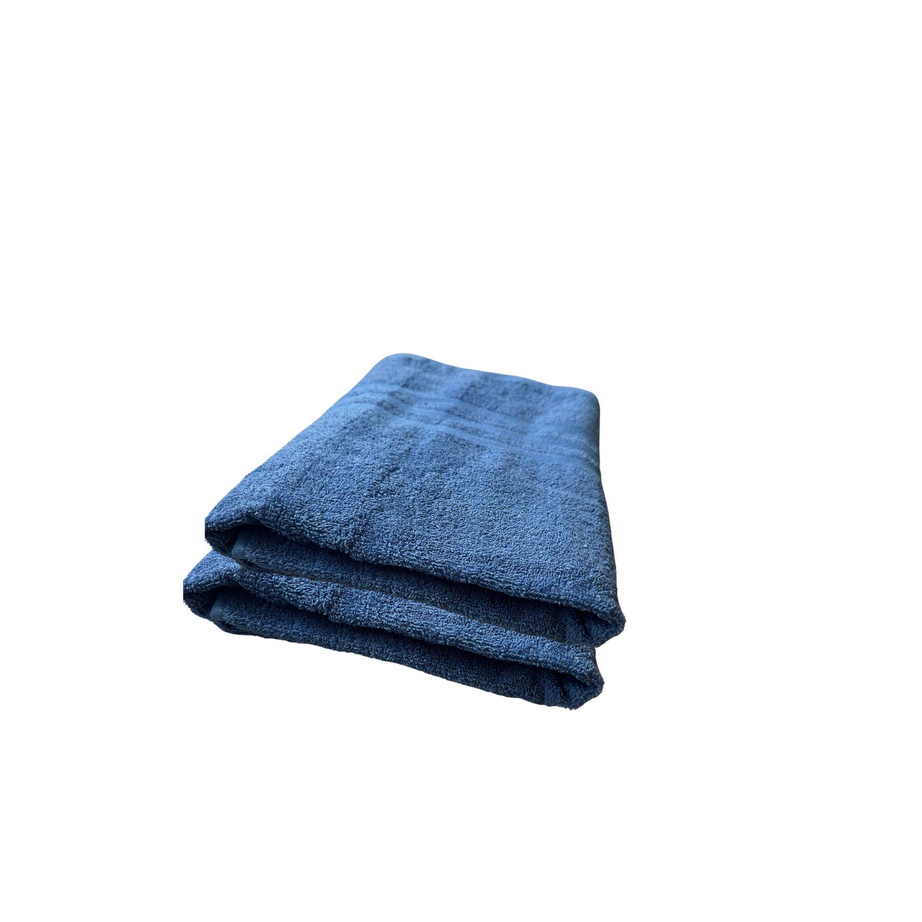 2er-Set Duschtücher 50x100cm Blau 100% Baumwolle 450g/m² extra saugfähig