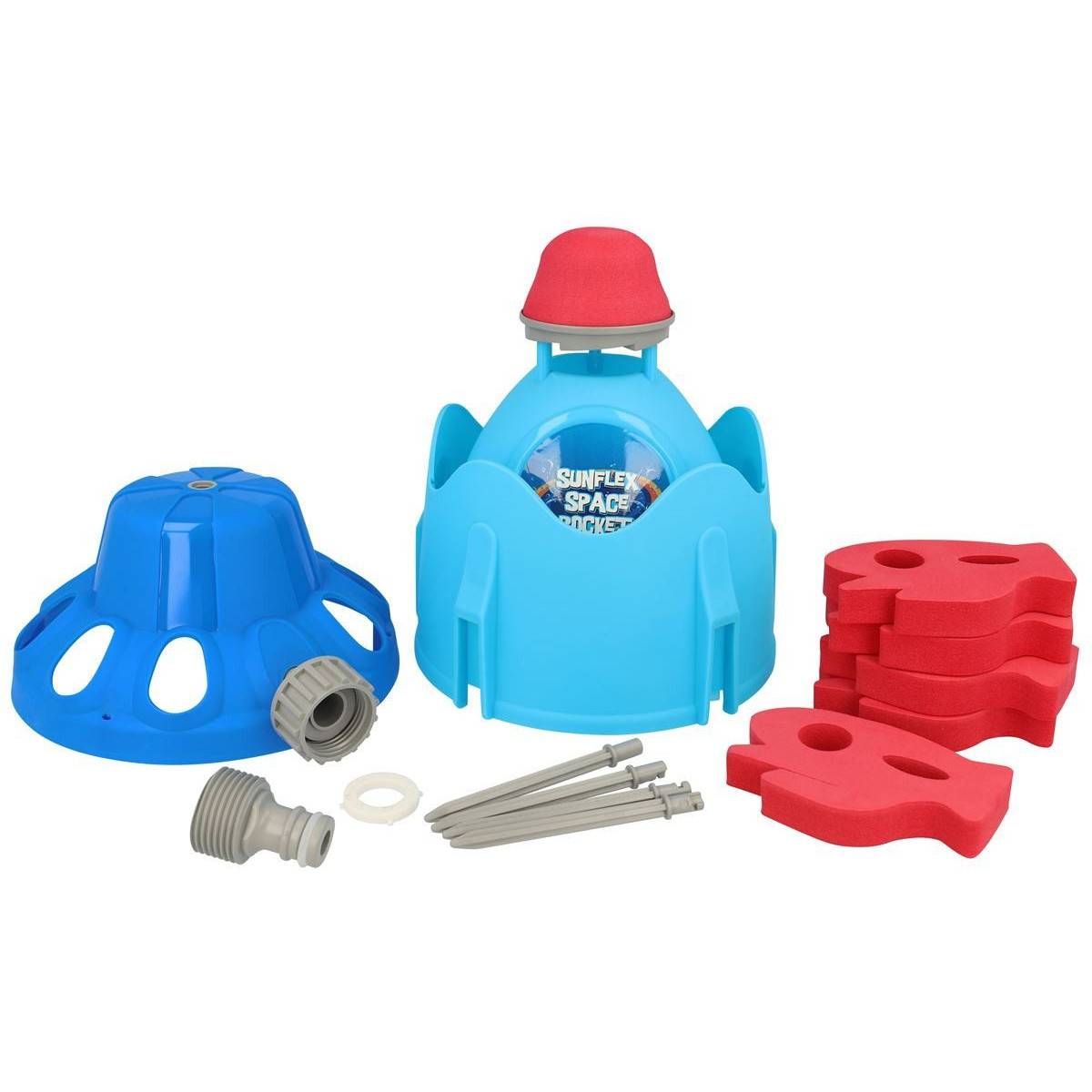 Sunflex 00561 - Space Rocket - Wassersprenkler (blau, drehend) Rasensprenger Kinder