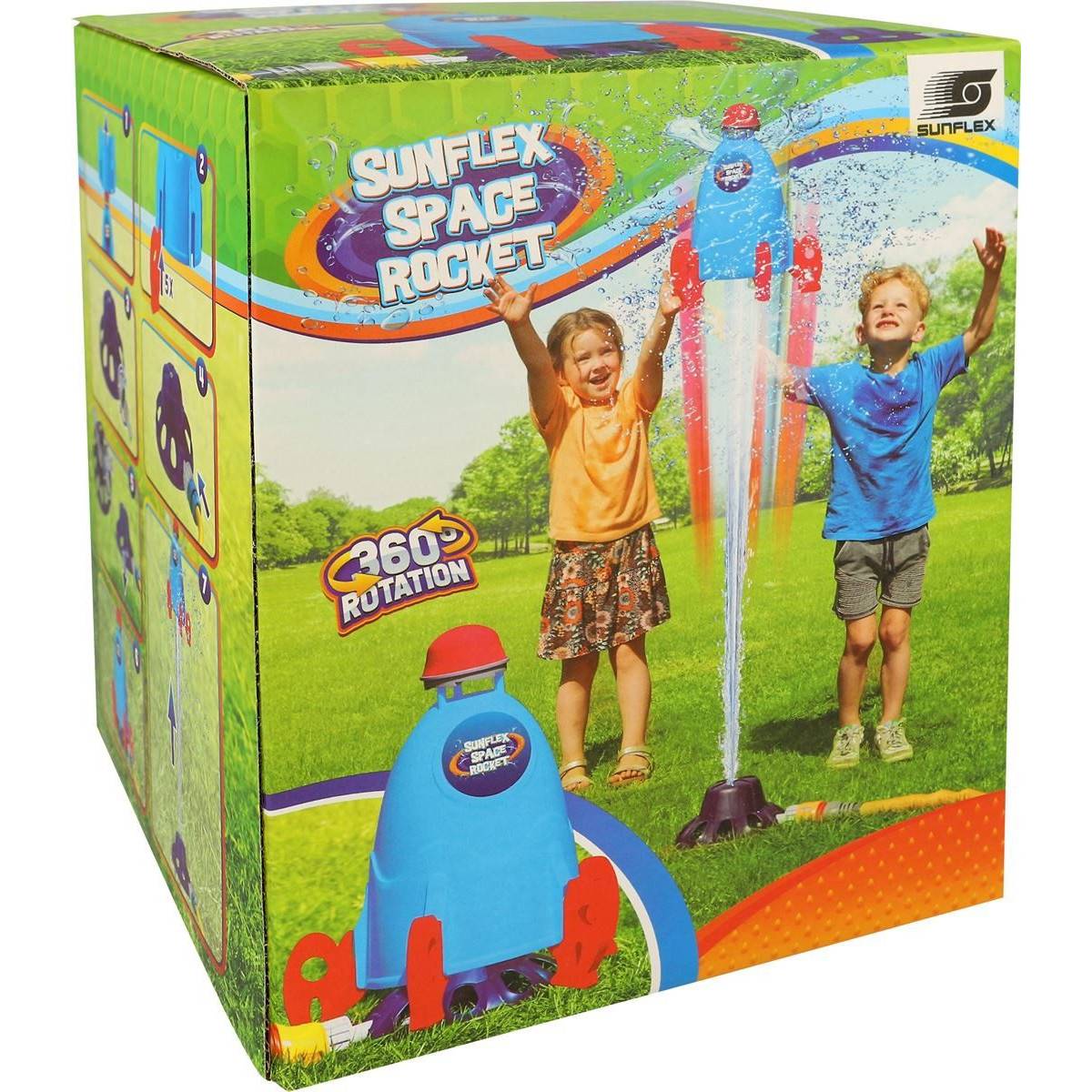 Sunflex 00561 - Space Rocket - Wassersprenkler (blau, drehend) Rasensprenger Kinder