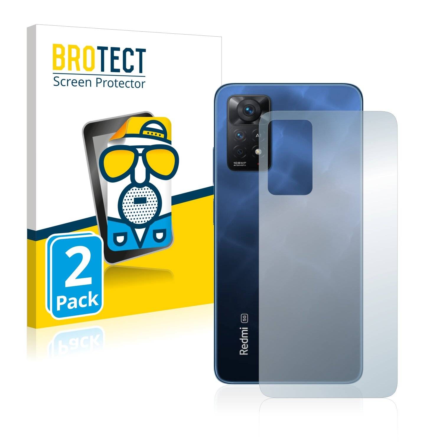 2x BROTECT Matte Displayschutzfolie für Xiaomi Redmi Note 11 Pro 5G (Rückseite) -