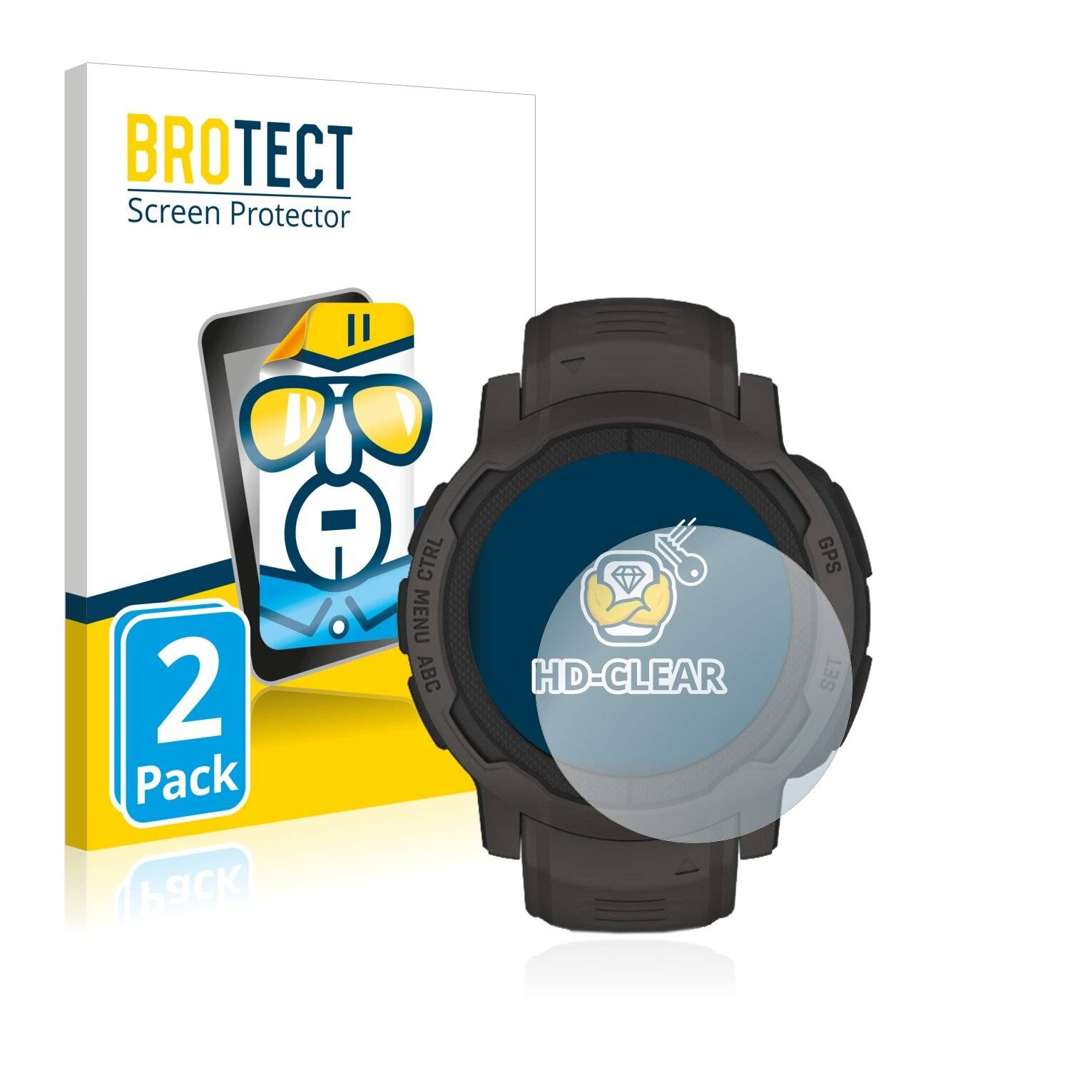 2x BROTECT HD-Clear Displayschutzfolie für Garmin Instinct