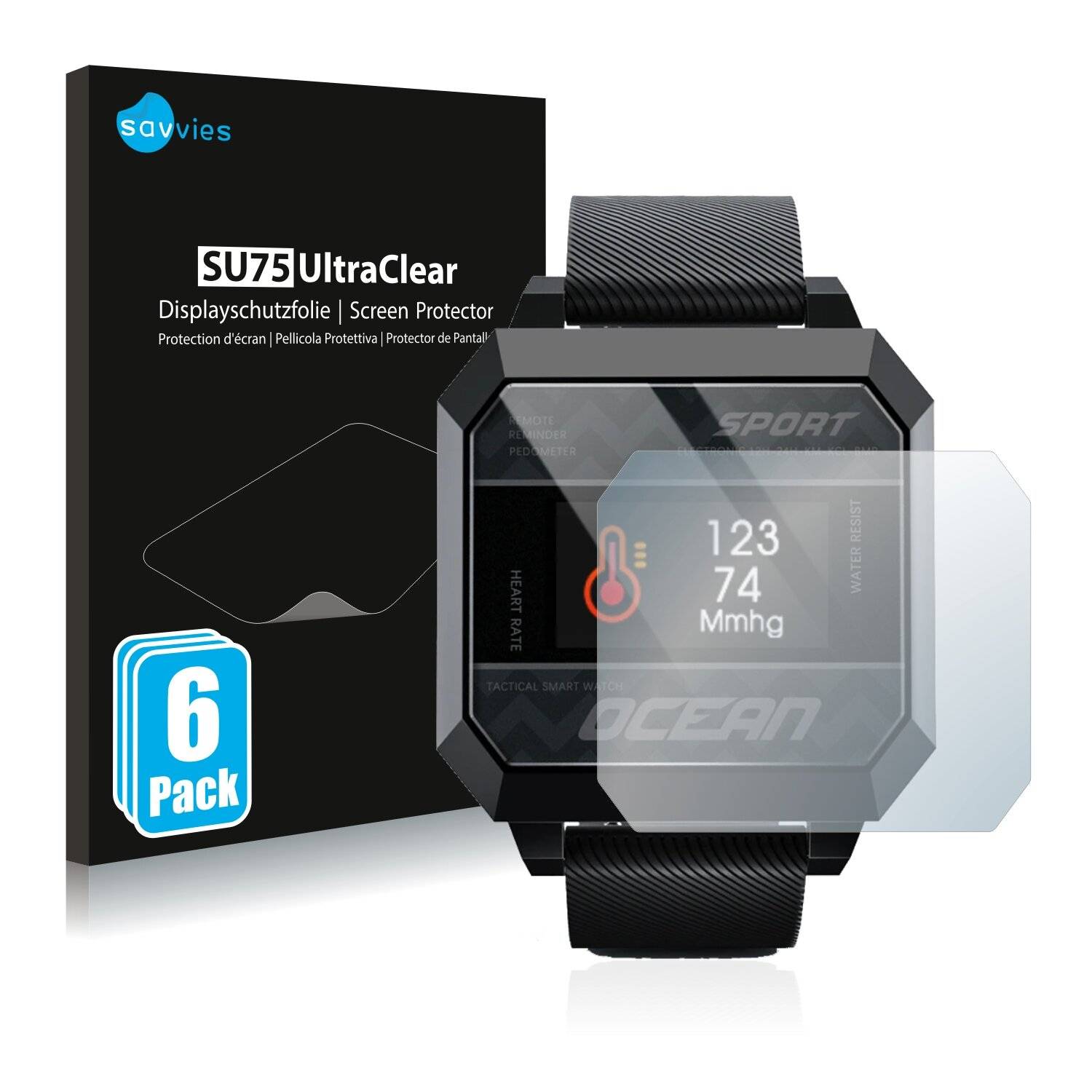 6x Savvies SU75 Displayschutzfolie für Lokmat Ocean
