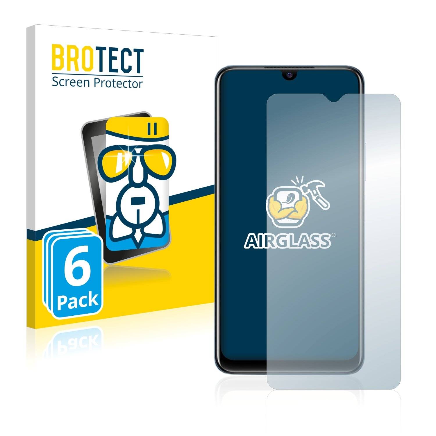 6x BROTECT AirGlass Schutzglas Folie für Vivo