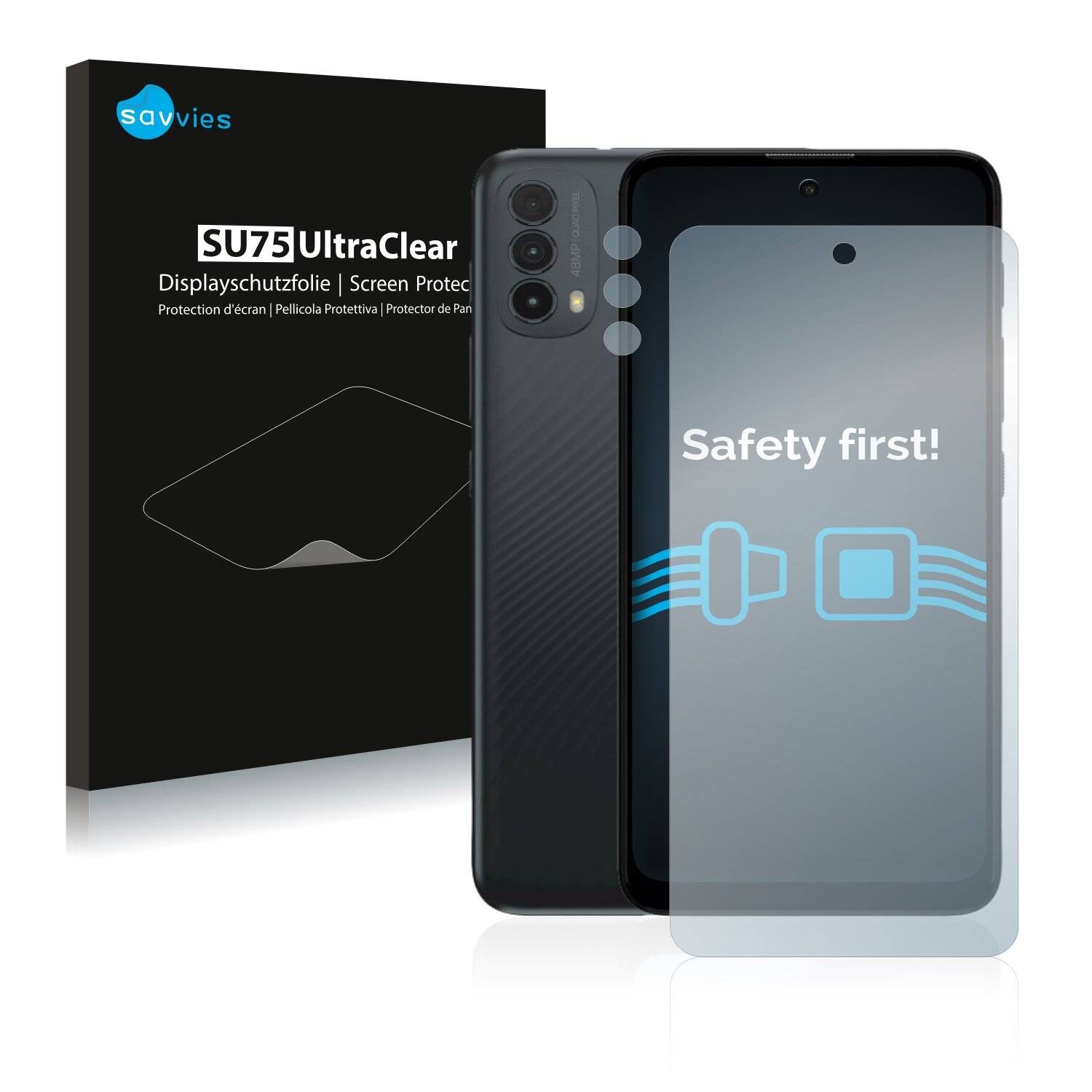 18x Savvies SU75 Displayschutzfolie für Motorola Moto E30 (Vorderseite +