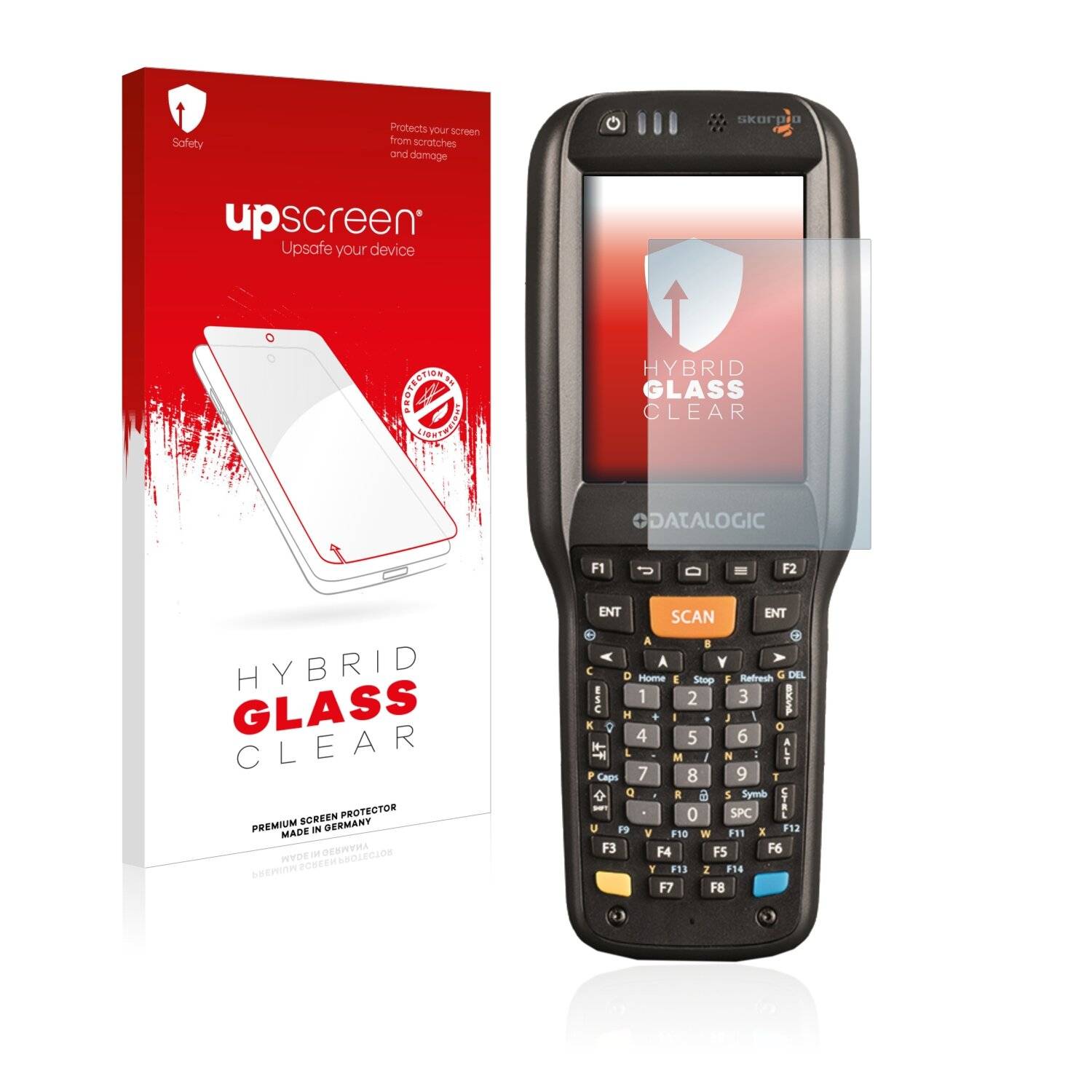 upscreen Hybrid Glass Clear Premium Schutzglas Folie für Datalogic Skorpio