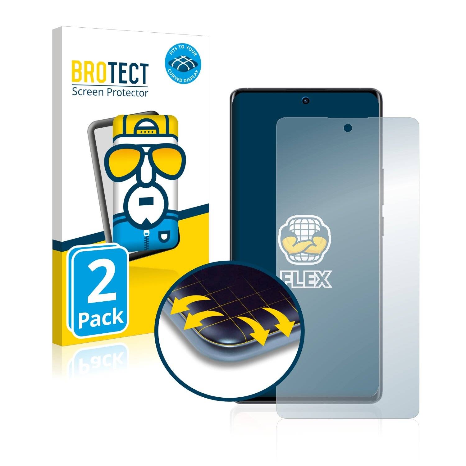 2x BROTECT Flex Full-Cover Displayschutzfolie für Vivo X70