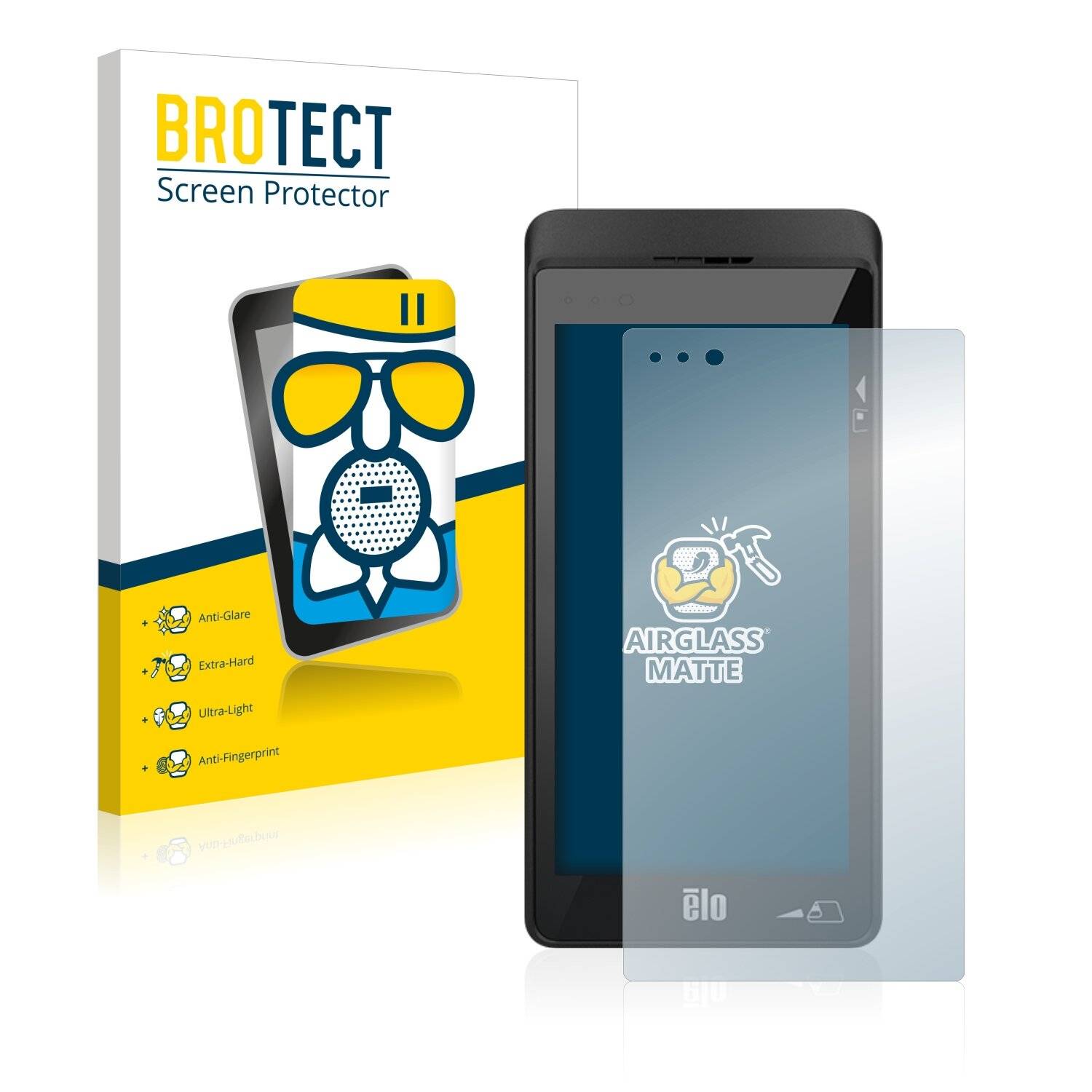 BROTECT AirGlass Matte Schutzglas Folie für Elo TouchSystems M60 Pay Mobile