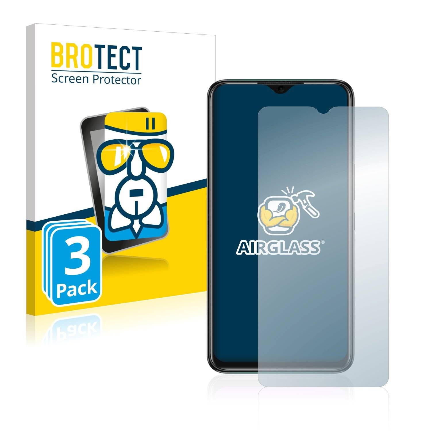 3x BROTECT AirGlass Schutzglas Folie für Infinix Hot 11
