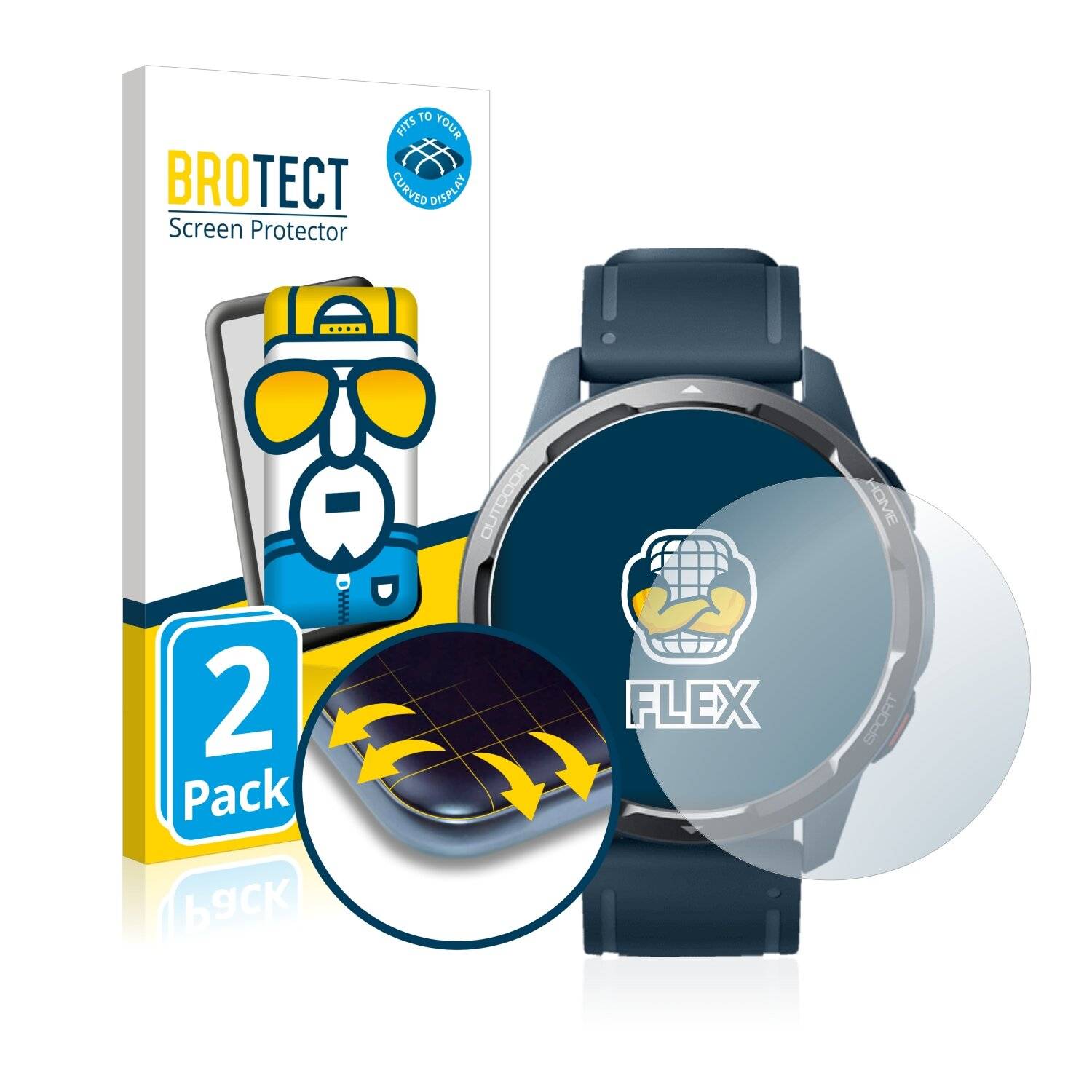 2x BROTECT Flex Full-Cover Displayschutzfolie für Xiaomi Watch S1
