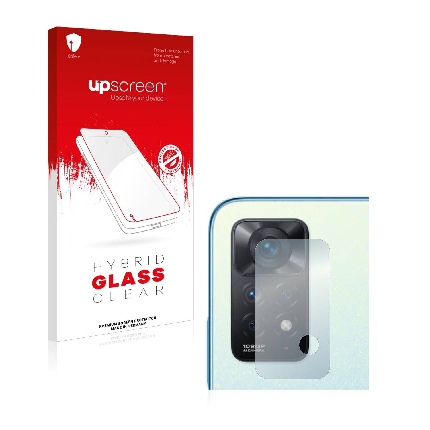 upscreen Hybrid Glass Clear Premium Schutzglas Folie für Xiaomi Redmi Note 11 Pro (NUR