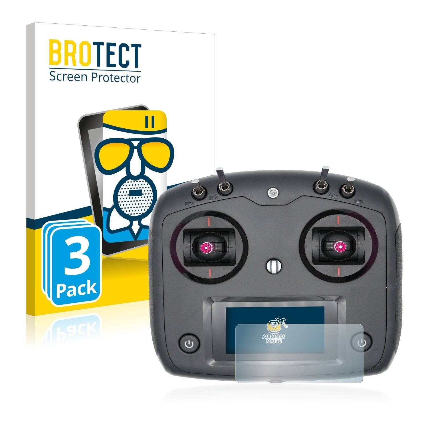 3x BROTECT AirGlass Matte Schutzglas Folie für FlySky