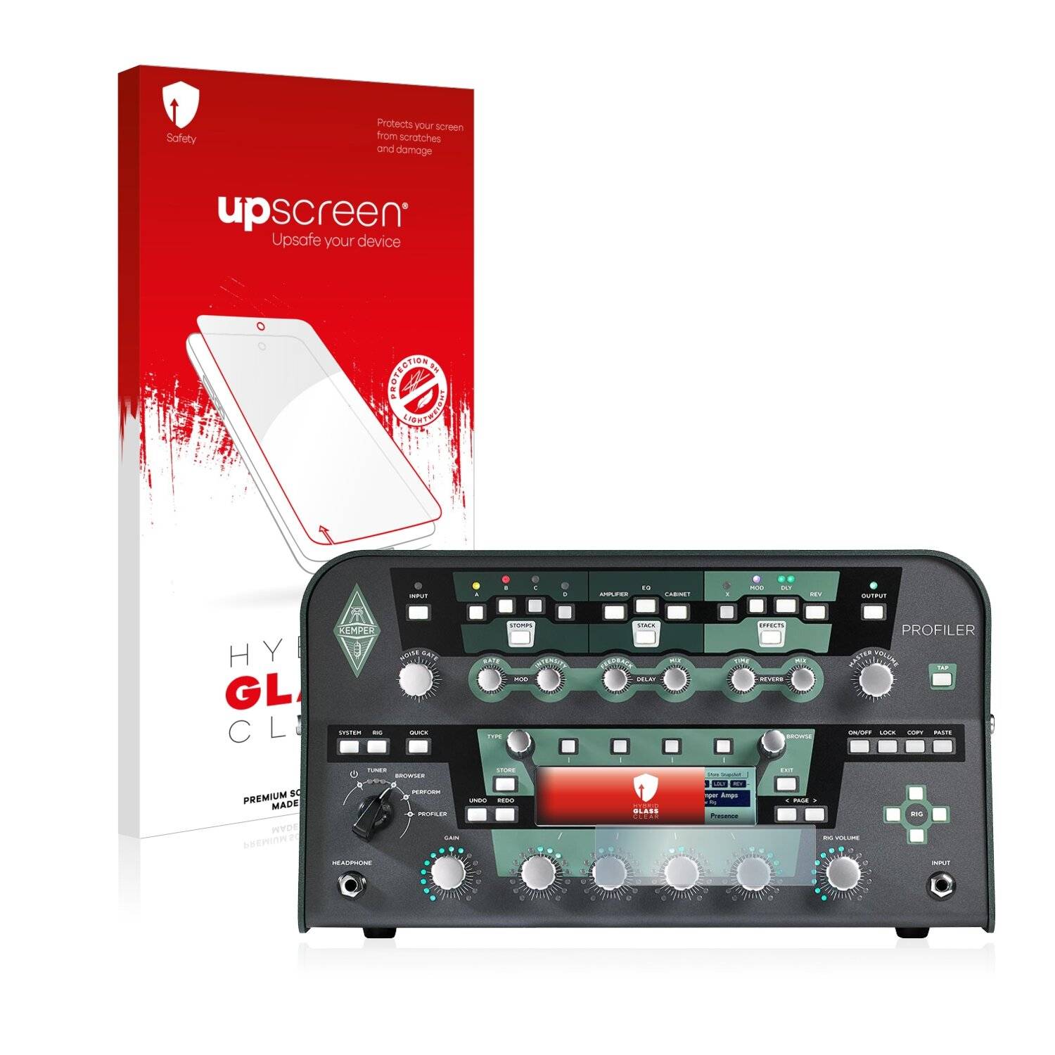 upscreen Hybrid Glass Clear Premium Schutzglas Folie für Kemper Profiler