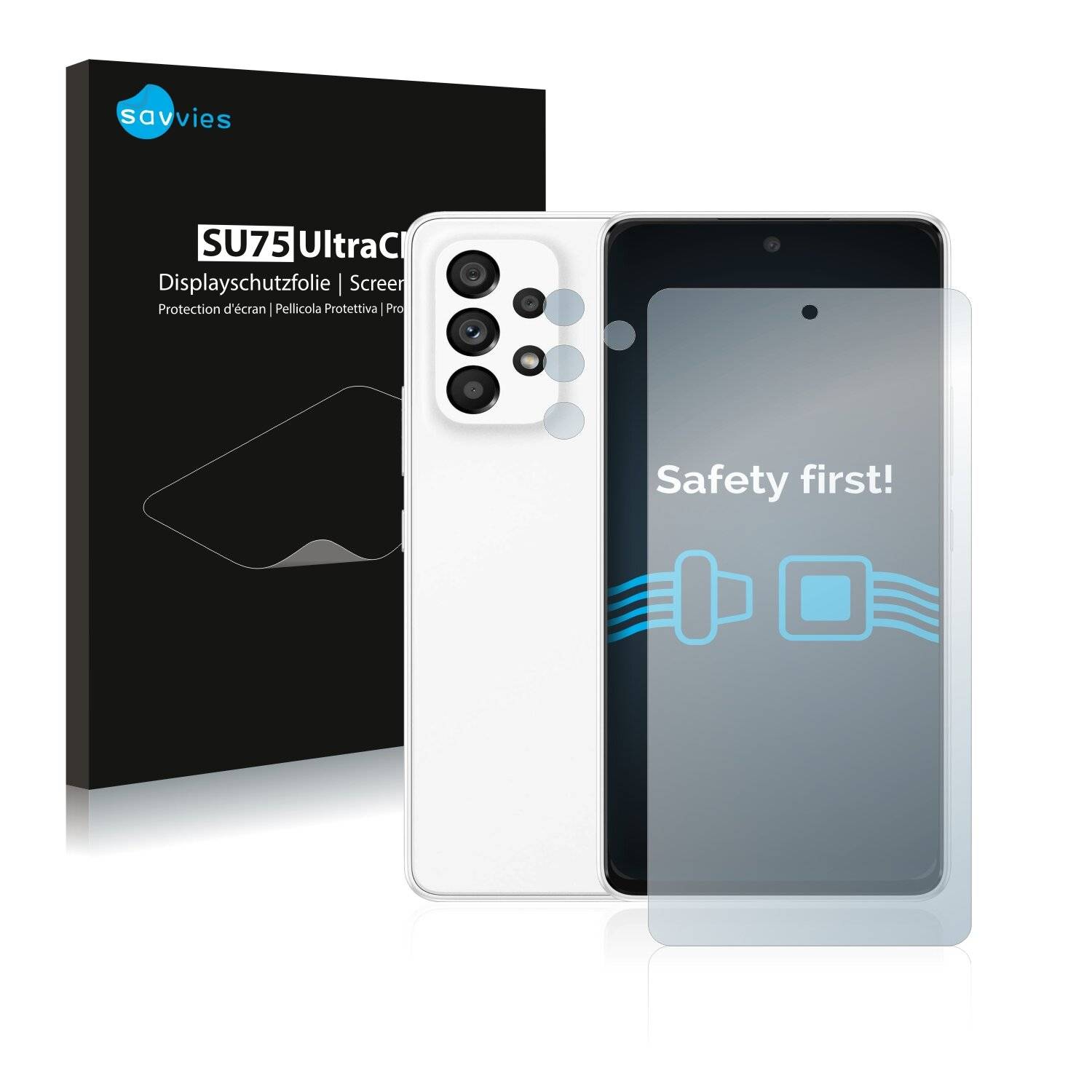 18x Savvies SU75 Displayschutzfolie für Samsung Galaxy A53 5G (Vorderseite +