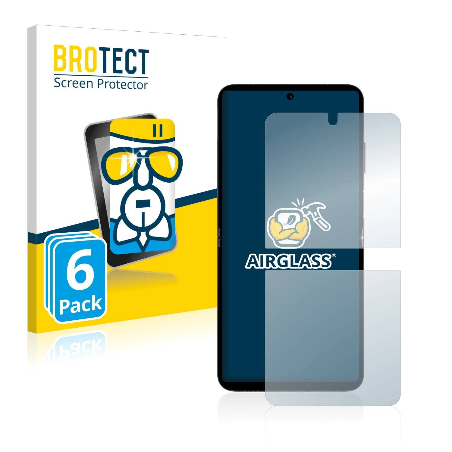 6x BROTECT AirGlass Schutzglas Folie für Huawei P50