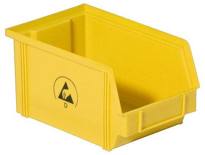 ESD-Sichtlagerkasten IDP-STAT, ableitend, gelb, 235x145x125 mm