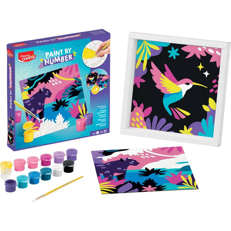 Maped Creativ Malset "Malen nach Zahlen" LEOPARD/VOGEL