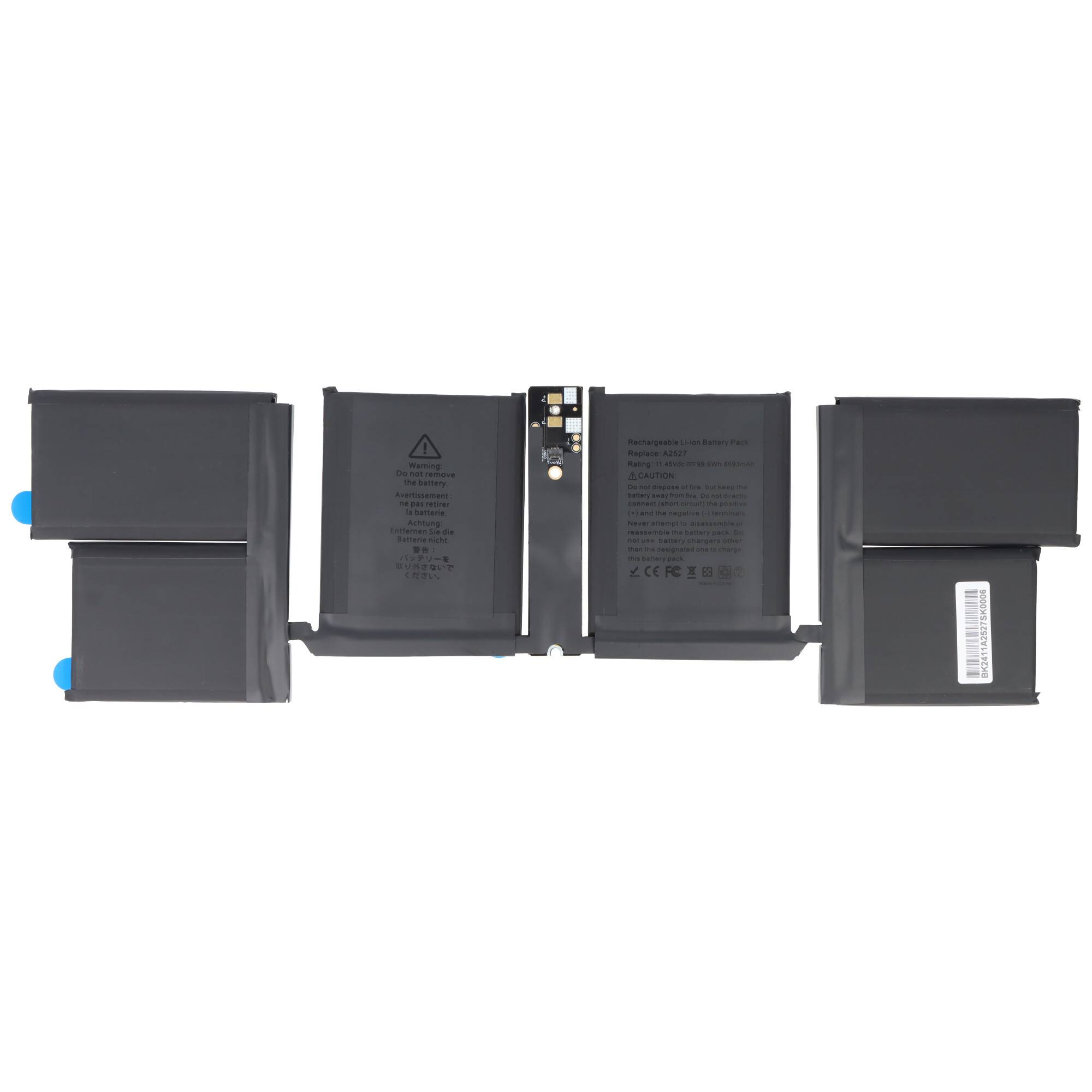 Akku passend für A2527 für MacBook Pro 16" A2485 (2021), Li-Polymer, 11,45V, 8280mAh, 99,6Wh, built-i