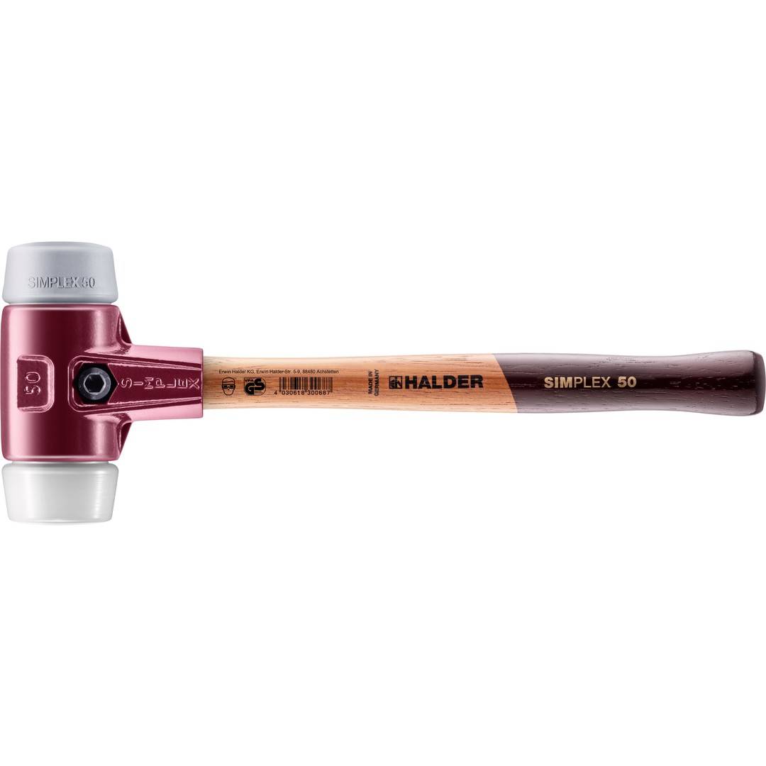 HALDER SIMPLEX Schonhammer Ø 50 mm TPE-mid grau / Superplastik mit Tempergussgehäuse