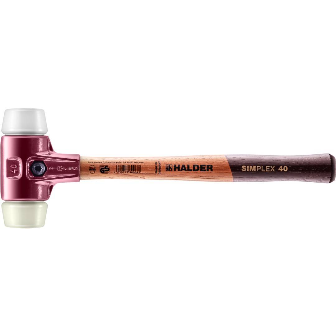 HALDER SIMPLEX Schonhammer Ø 40 mm Superplastik / Nylon mit Tempergussgehäuse