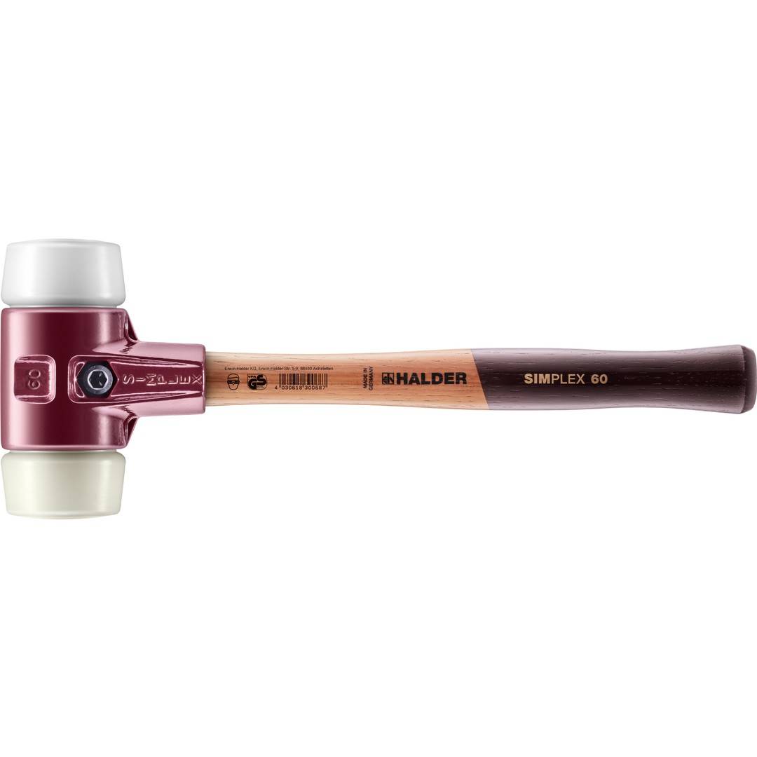 HALDER SIMPLEX Schonhammer Ø 60 mm Superplastik / Nylon mit Tempergussgehäuse