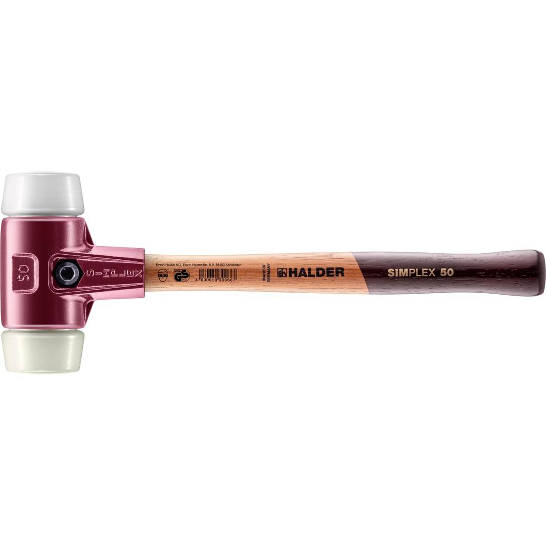 HALDER SIMPLEX Schonhammer Ø 50 mm Superplastik / Nylon mit Tempergussgehäuse