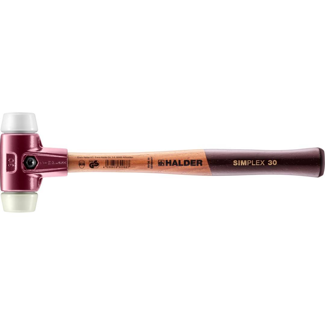HALDER SIMPLEX Schonhammer Ø 30 mm Superplastik / Nylon mit Tempergussgehäuse