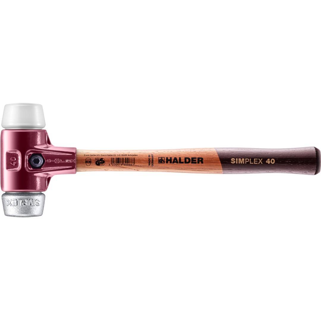 HALDER SIMPLEX Schonhammer Ø 40 mm Superplastik / Weichmetall mit Tempergussgehäuse