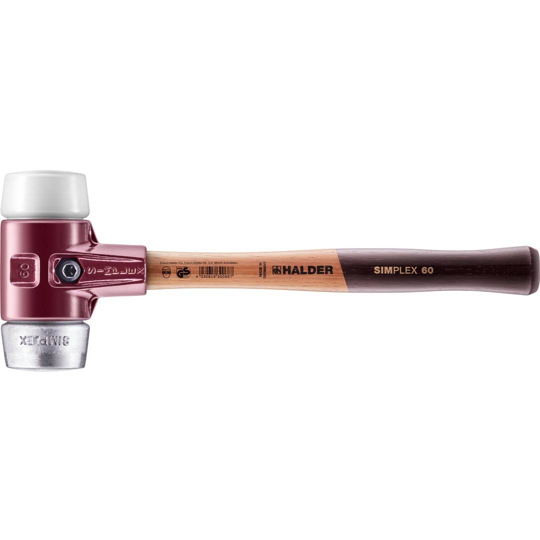 HALDER SIMPLEX Schonhammer Ø 60 mm Superplastik / Weichmetall mit Tempergussgehäuse