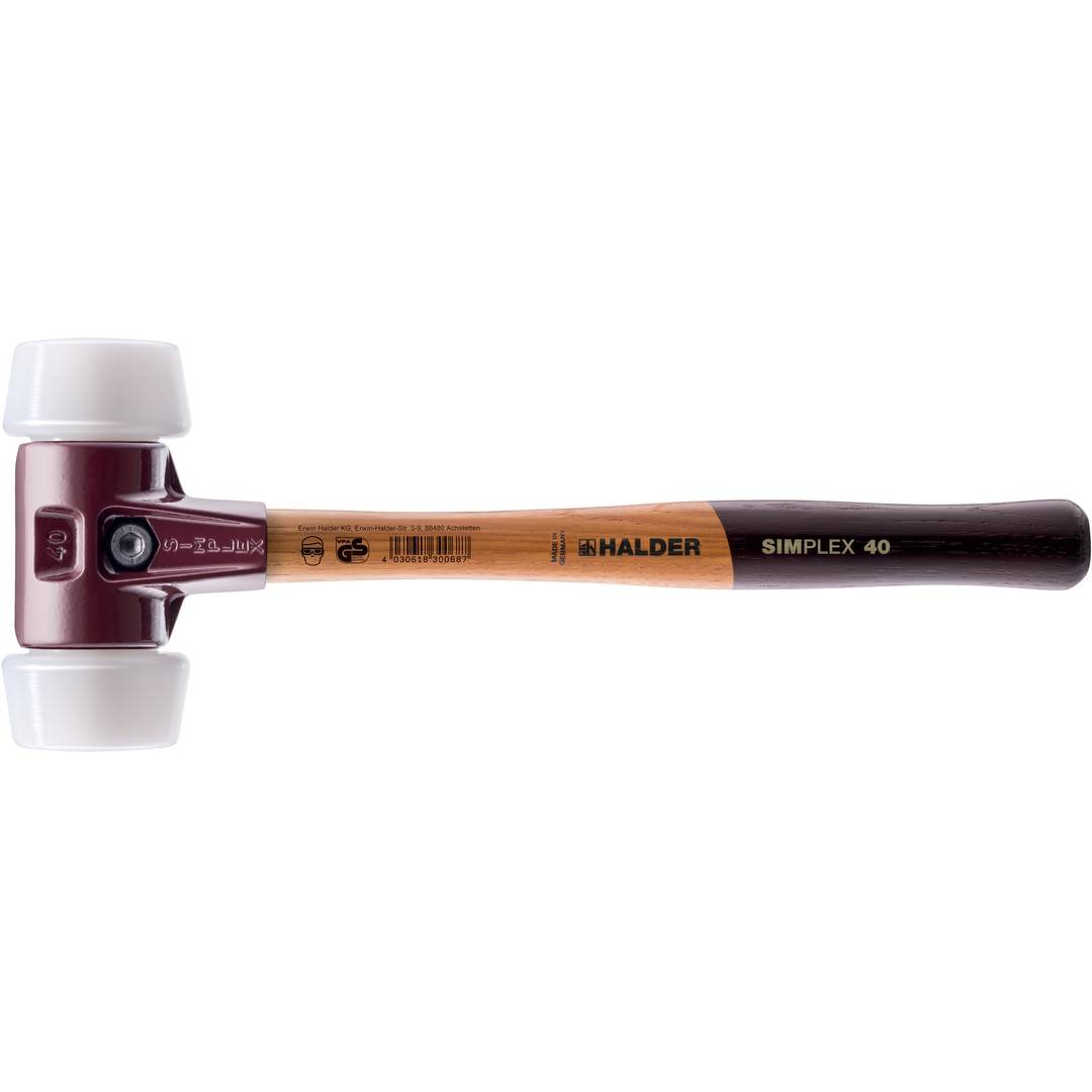 HALDER SIMPLEX Schonhammer Ø 50:40 mm Superplastik mit Tempergussgehäuse