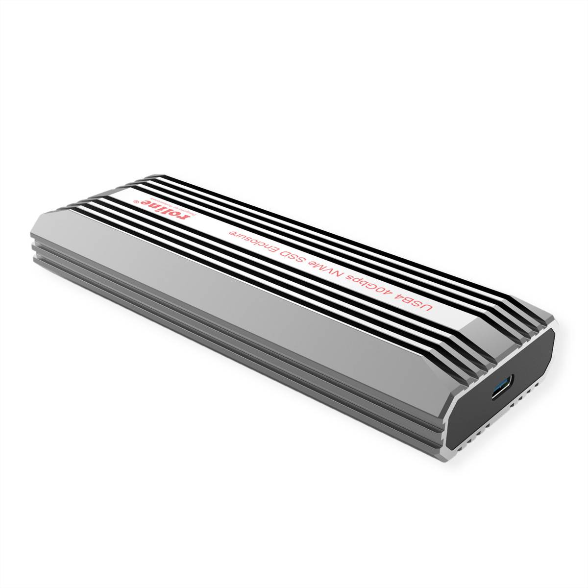ROLINE Externes SSD-Gehäuse, M.2, NVMe zu USB 4 Gen 3x2 Typ C