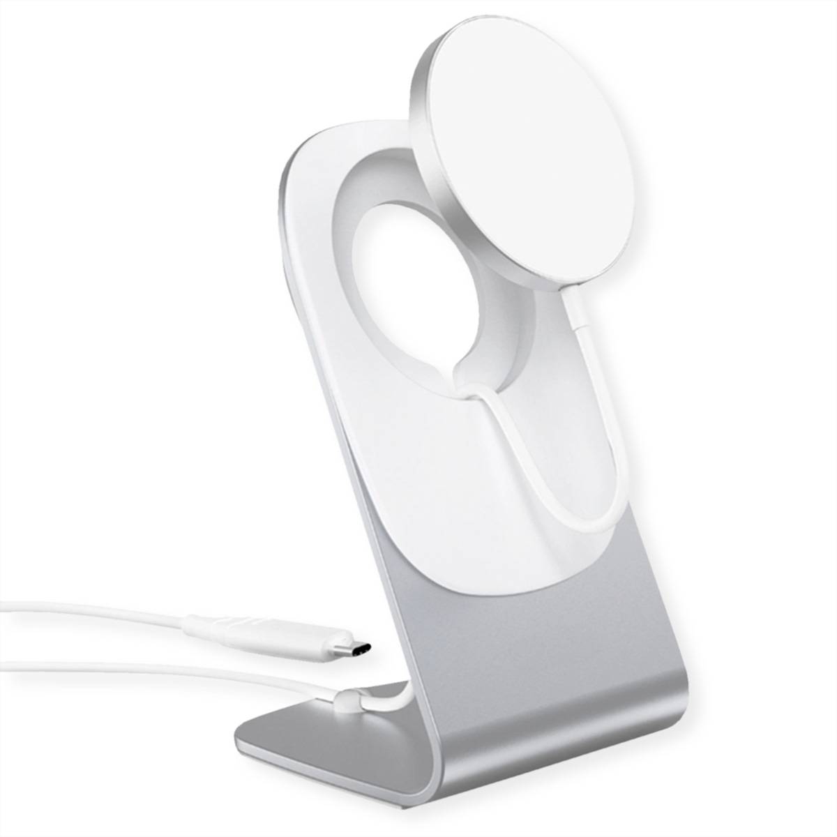 ROLINE Magnet-Induktions-Ladegerät mit Standfuß für Mobilgeräte, 15W