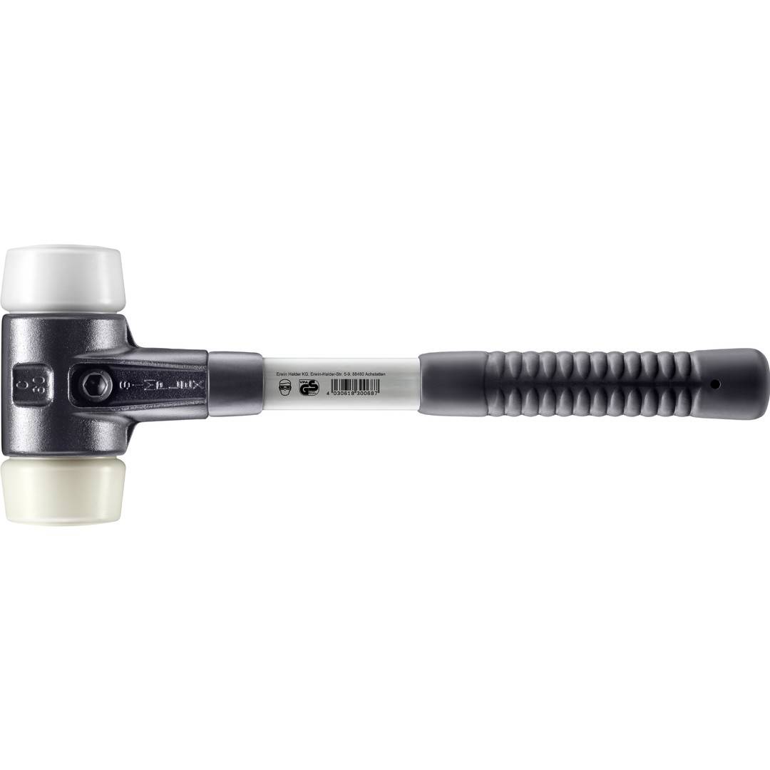 HALDER SIMPLEX Schonhammer Ø 60 mm Superplastik / Nylon mit verstärktem Tempergussgehäuse und Fiberglasstiel