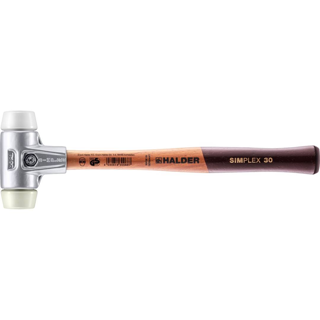 HALDER SIMPLEX Schonhammer Ø 30 mm Superplastik / Nylon mit Aluminiumgehäuse