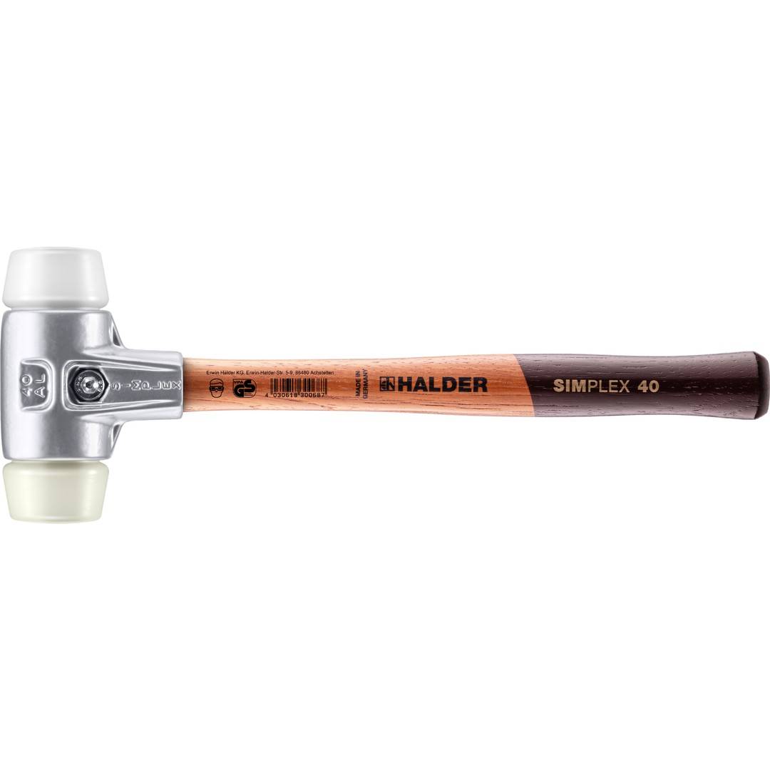 HALDER SIMPLEX Schonhammer Ø 40 mm Superplastik / Nylon mit Aluminiumgehäuse