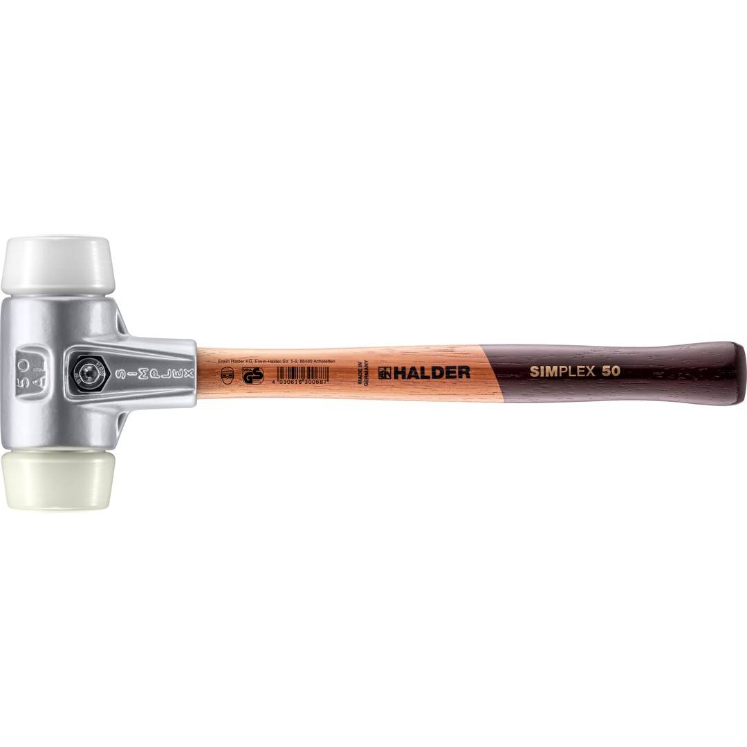 HALDER SIMPLEX Schonhammer Ø 50 mm Superplastik / Nylon mit Aluminiumgehäuse
