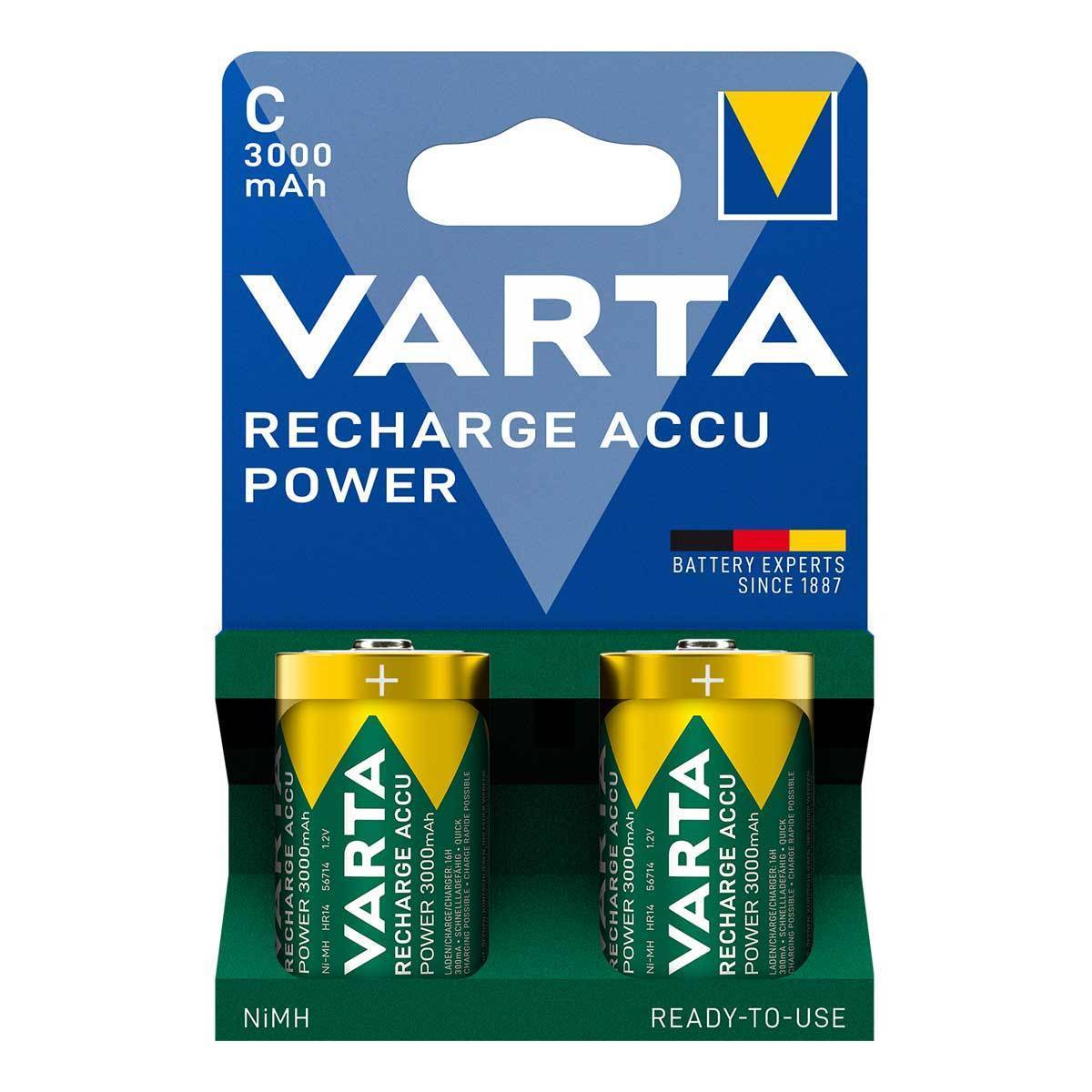 Varta Akku RECHARGE Power C HR14 3000mAh NEU 2St. Multimedia-Technik Akkus