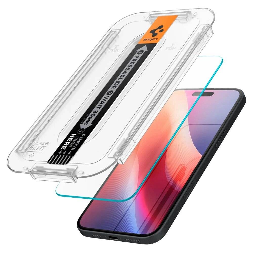 Spigen Glas.tR EZ Fit gehärtetes Glas iPhone 15 / 16 - 2 Stk.