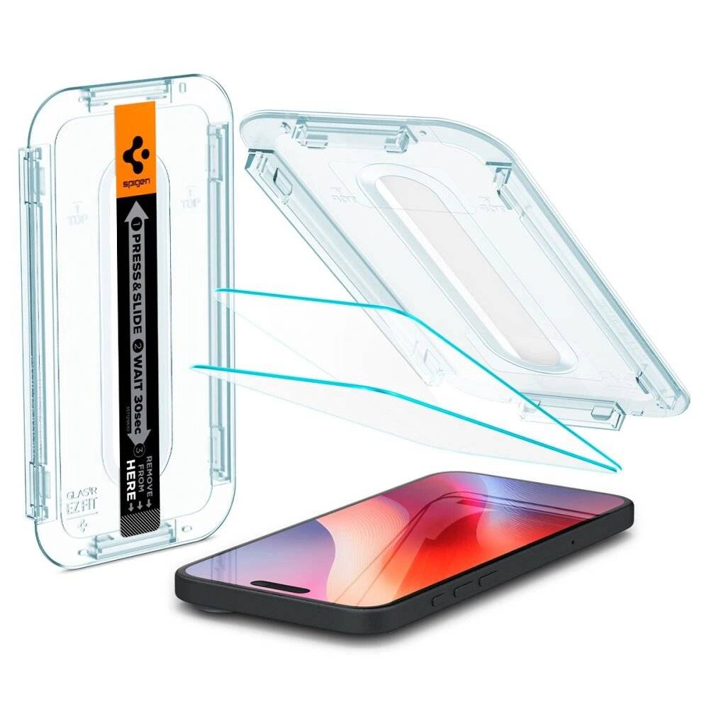 Spigen Glas.tR EZ Fit gehärtetes Glas iPhone 15 / 16 - 2 Stk.