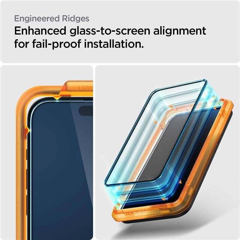 Spigen ALM Glass FC gehärtetes Glas iPhone 15 – schwarz 2 Stk.