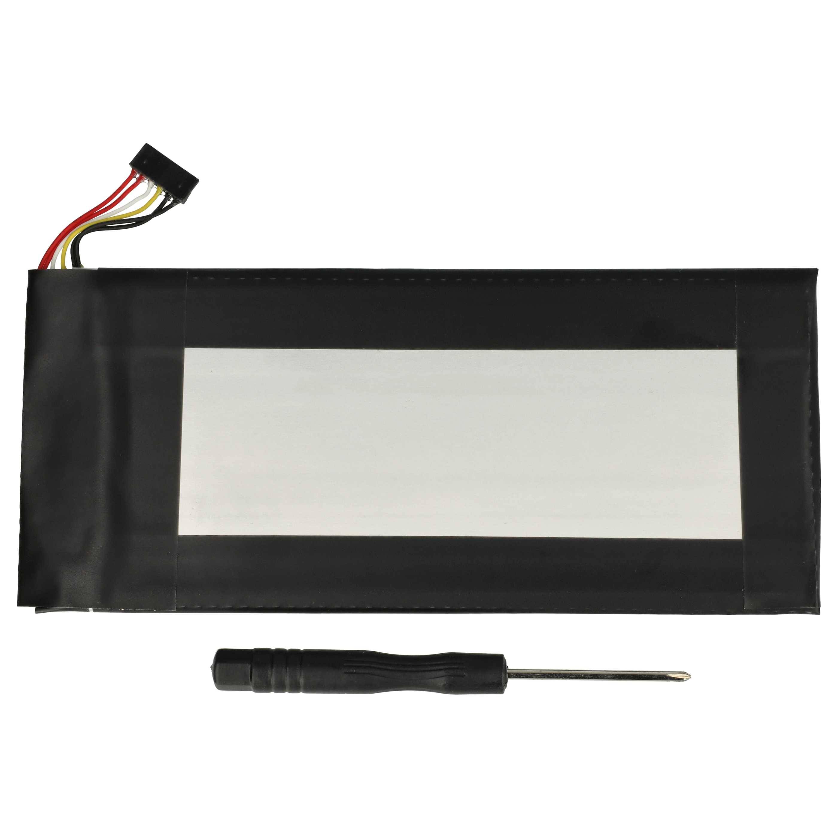 Tablet-Akkuwechsel-Set mit Kabelbaum und Schraubendreher.