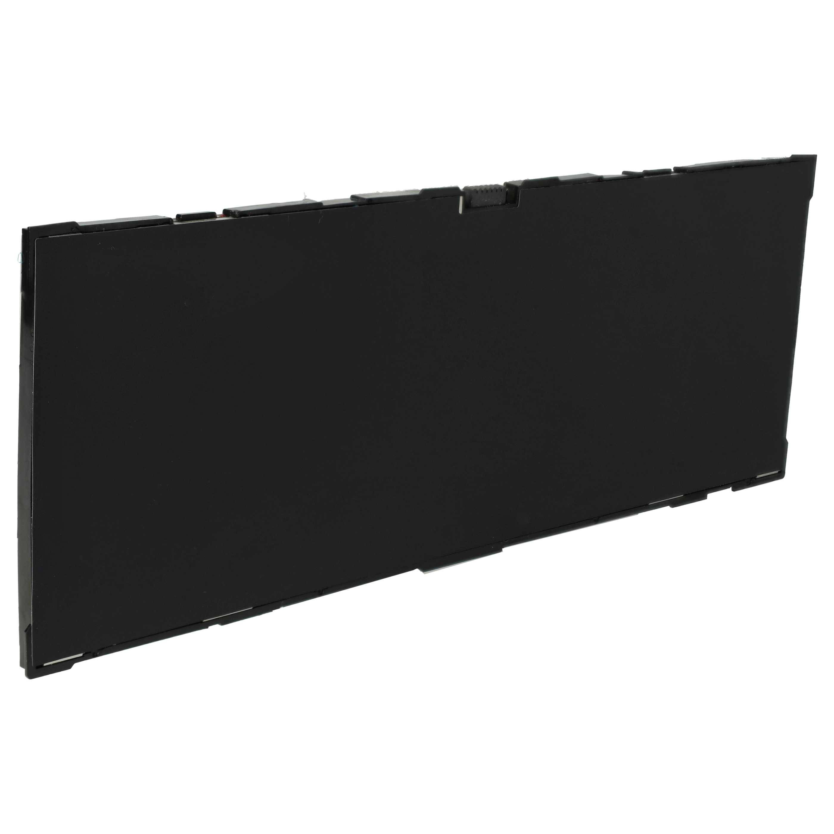 Ein schwarzes rechteckiges Objekt, das einer Kunststoffabdeckung oder einem Panel ähnelt, vor weißem Hintergrund. Es weist kleine Kerben an den Kanten auf.