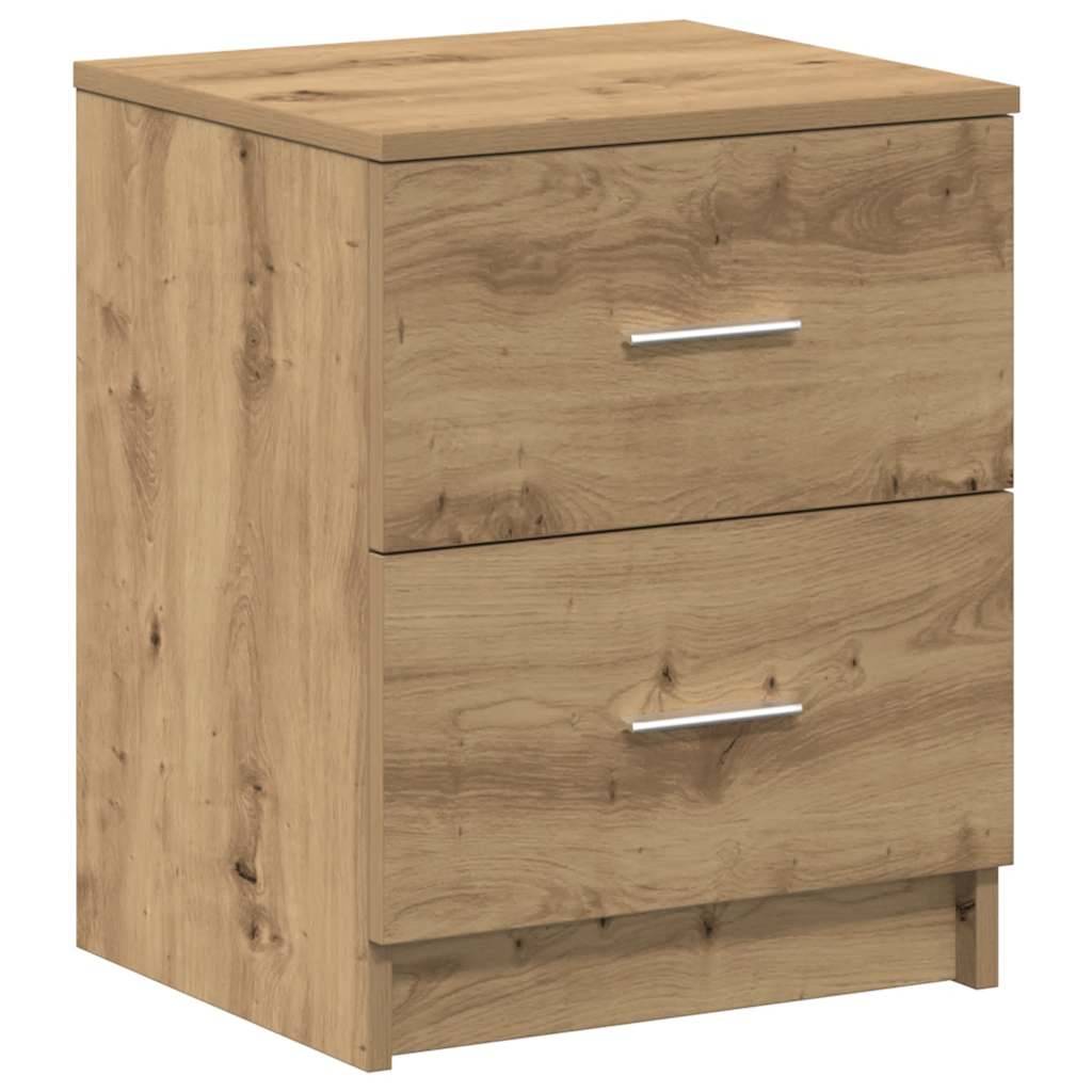 vidaXL Nachttisch mit 2 Schubladen Artisan-Eiche 40x36x50 cm