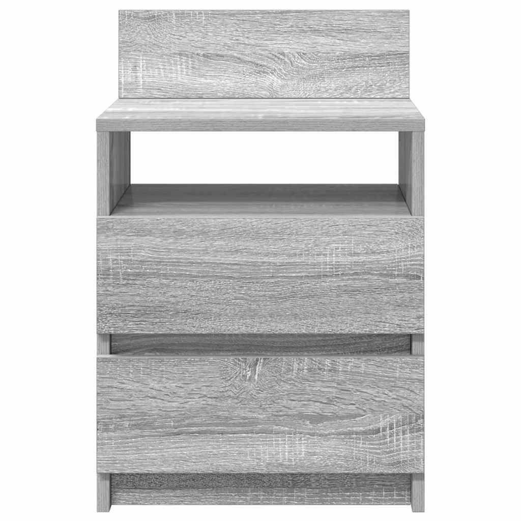 vidaXL Nachttische 2 Stk. mit 2 Schubladen Grau Sonoma 40x33x60 cm
