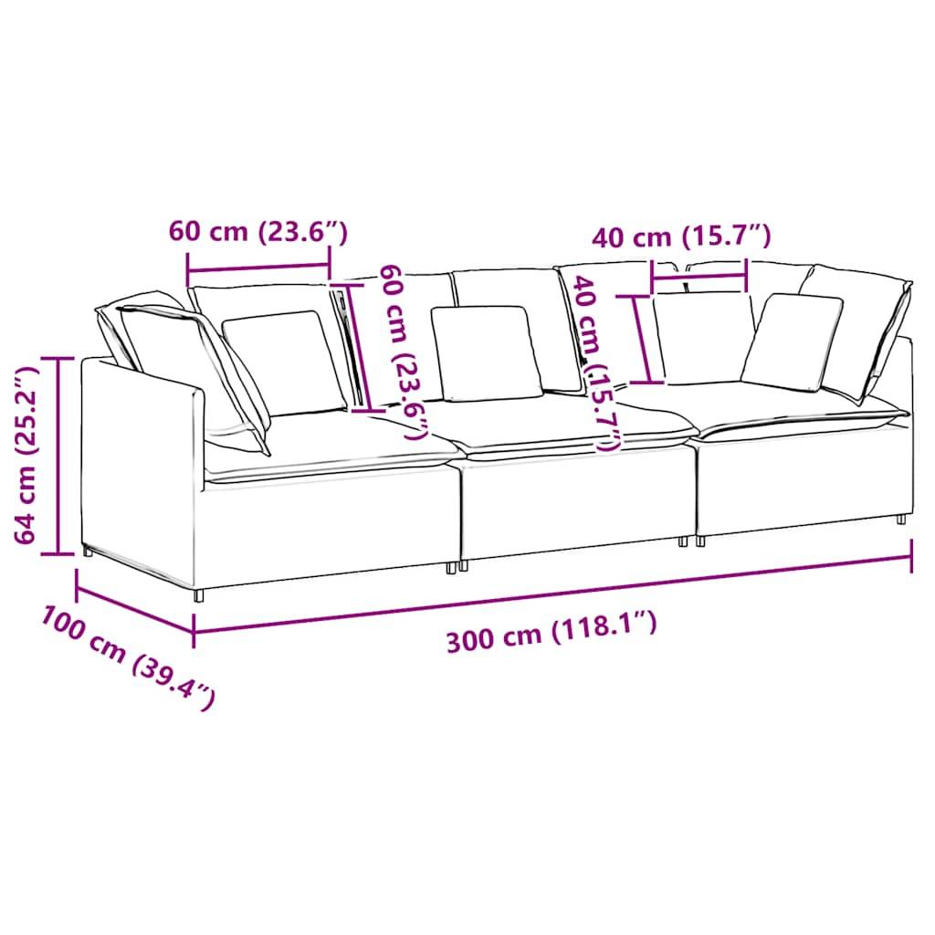 vidaXL Modulares Sofa mit Kissen Samt Blau